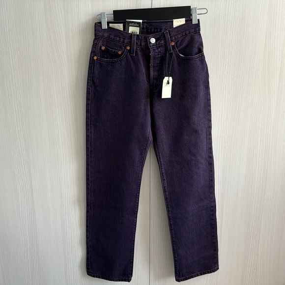 NWT Levi’s 501 90s Women’s purple acid wash size 24 x 30 mid rise straight leg - Picture 2 of 13